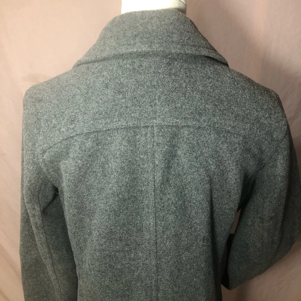 Wool Blend Gray Peacoat